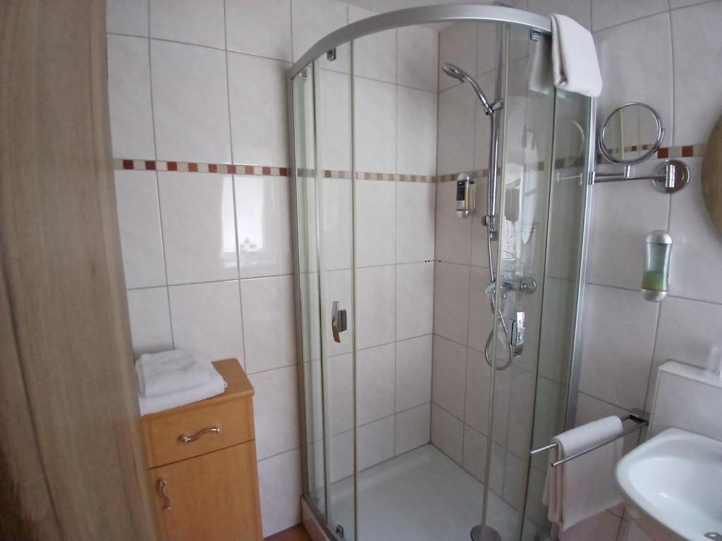 Koupelna v ubytování Hotel Birnbaum