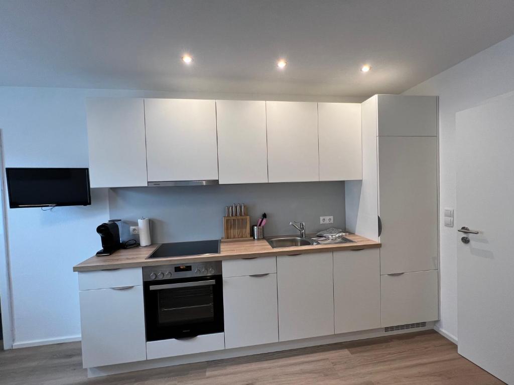 Kuchyň nebo kuchyňský kout v ubytování Rohrspitz Ferienwohnung