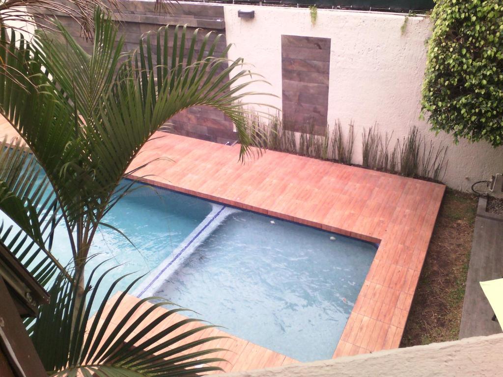Bazén v ubytování Hotel Platino Expo Guadalajara nebo v jeho okolí