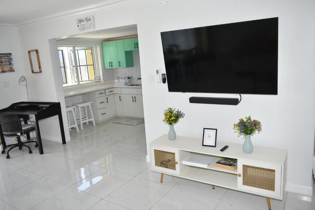 TV a/nebo společenská místnost v ubytování Irie Vibes Ocean View