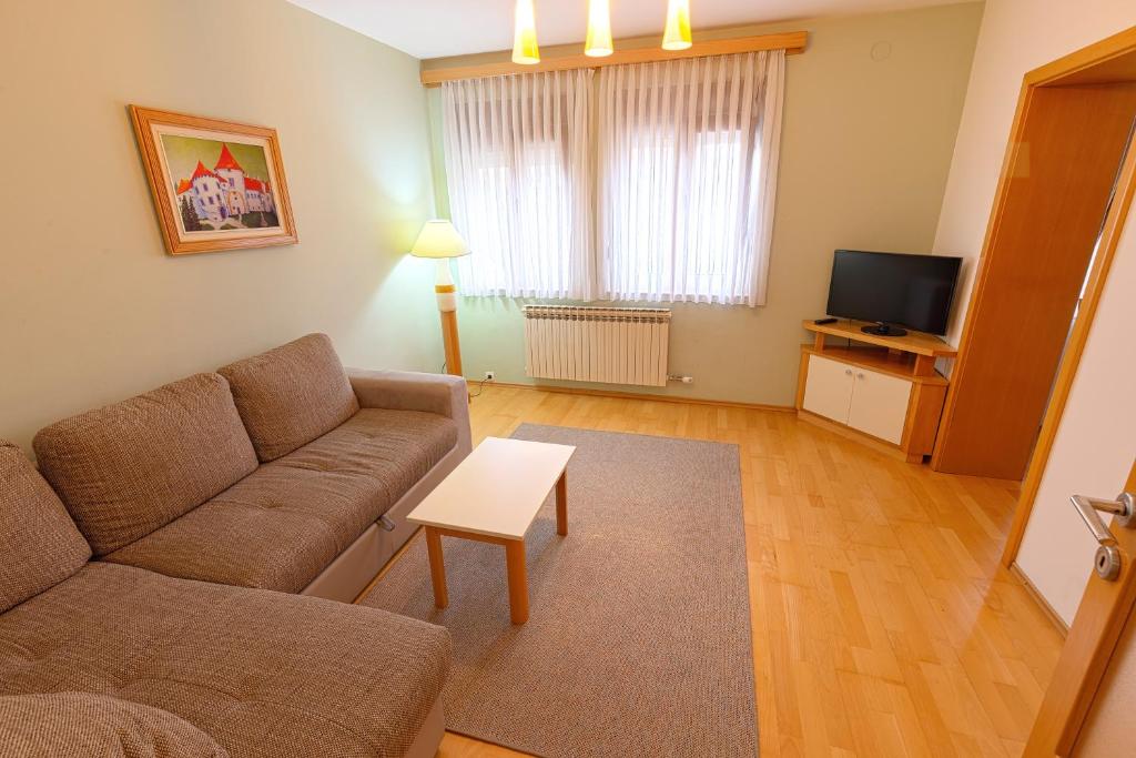 TV a/nebo společenská místnost v ubytování Apartmani Maltar