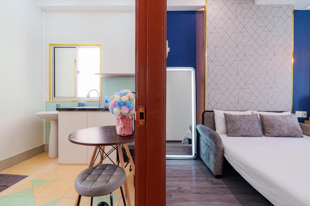 Postel nebo postele na pokoji v ubytování Cô Châu Homestay