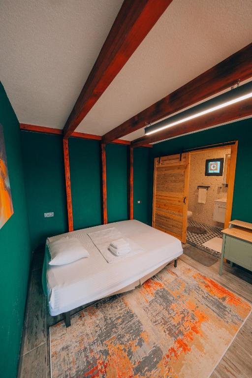 Postel nebo postele na pokoji v ubytování Boz Bungalov Kiraz