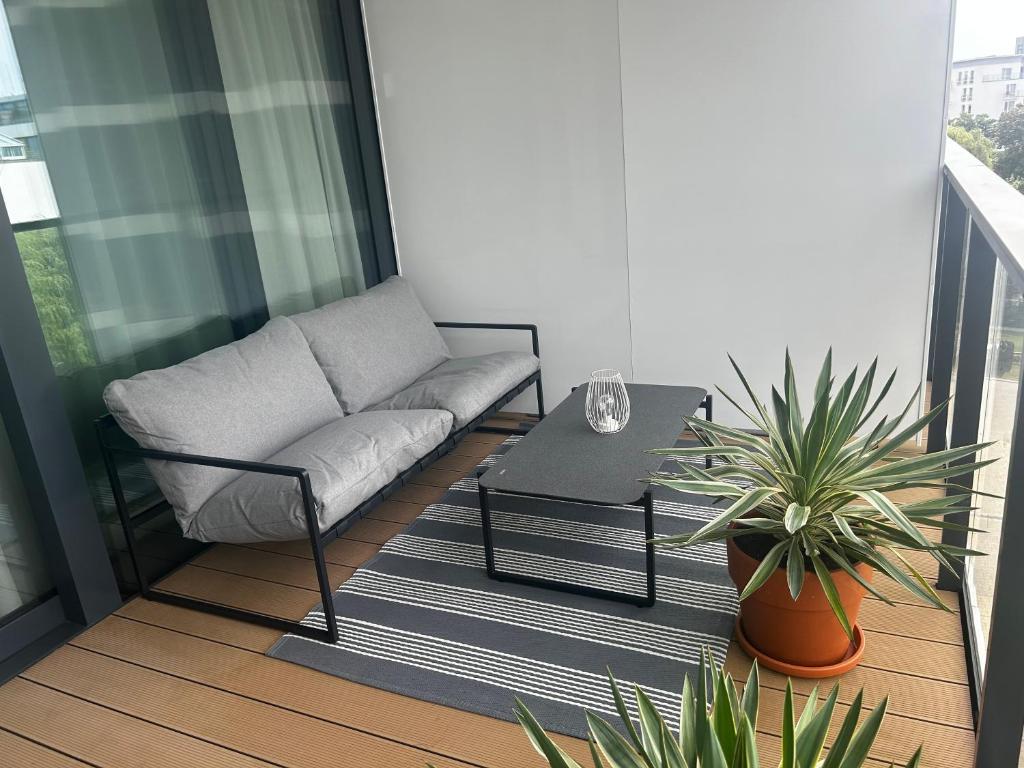 Balkón alebo terasa v ubytovaní Seaside Park Hotel Kołobrzeg apartament 27 metrów szczęścia