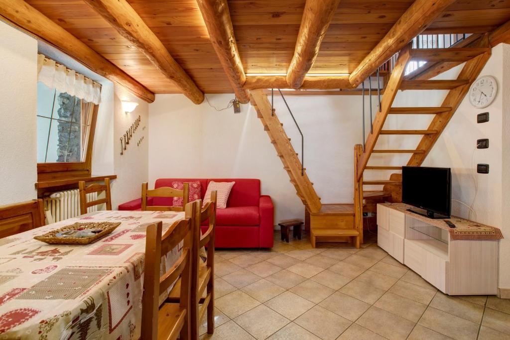 Posezení v ubytování Casa Piertor Morgex