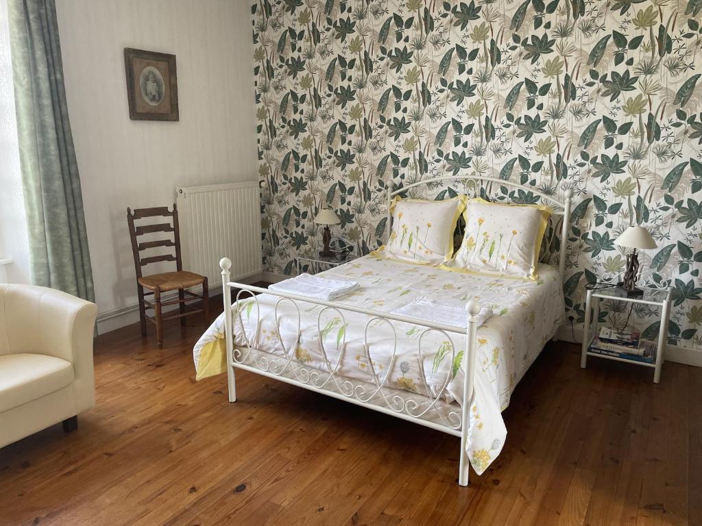 Postel nebo postele na pokoji v ubytování B&B Chambres d'hôtes Ferme Mahyas