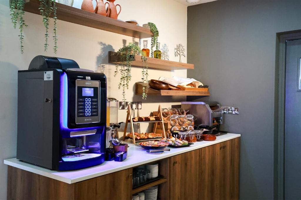 Kuchyň nebo kuchyňský kout v ubytování Mikes Kanarium City Hotel