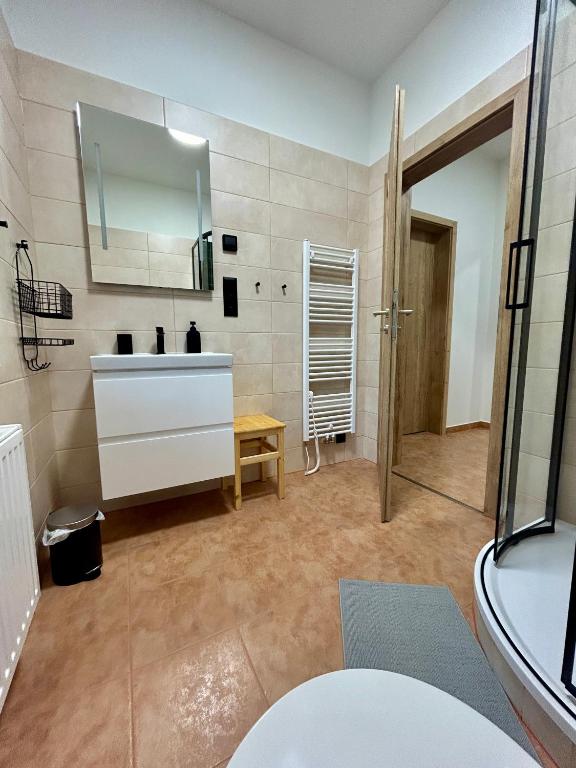 Koupelna v ubytování Vila Silva Karlova Studánka