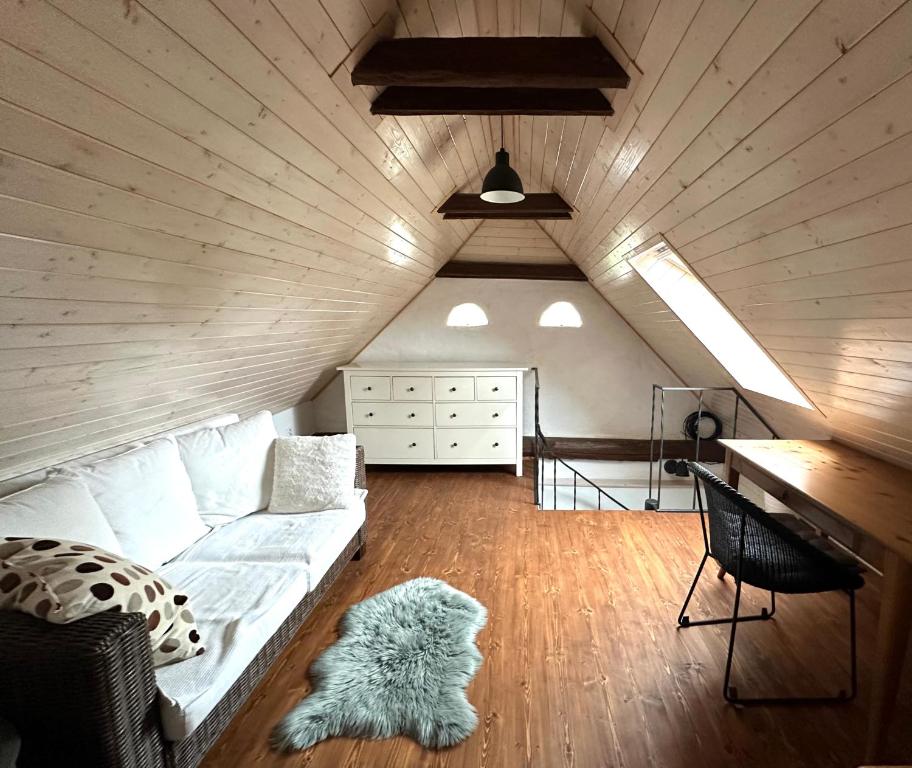 Posezení v ubytování Relax apartmány na statku u Orlické přehrady