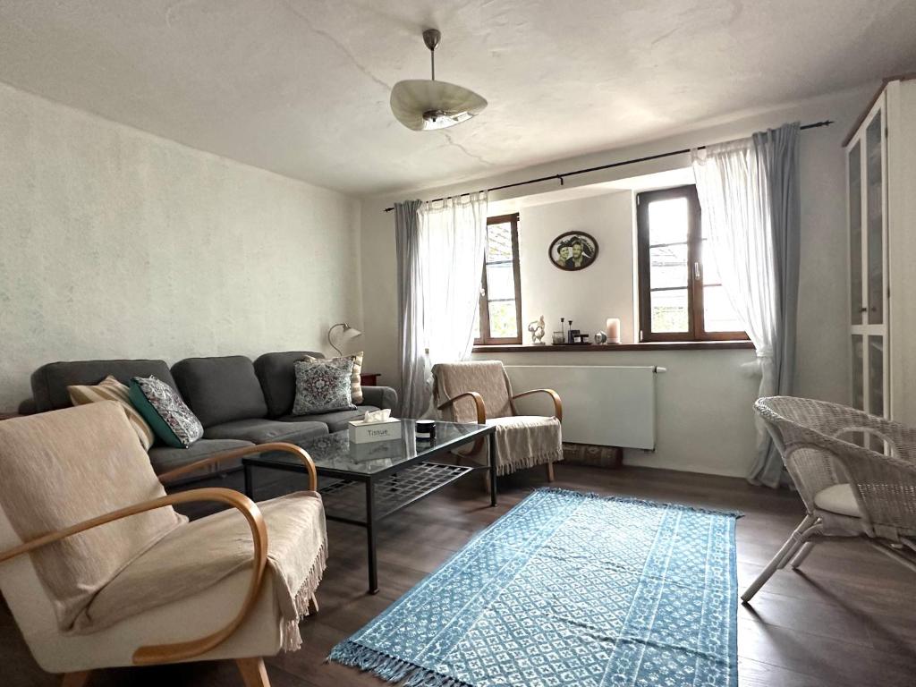 Posezení v ubytování Relax apartmány na statku u Orlické přehrady