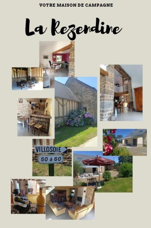 un collage d'images de maisons et de meubles dans l'établissement La Rezendine, à Saint-Georges-de-Reintembault