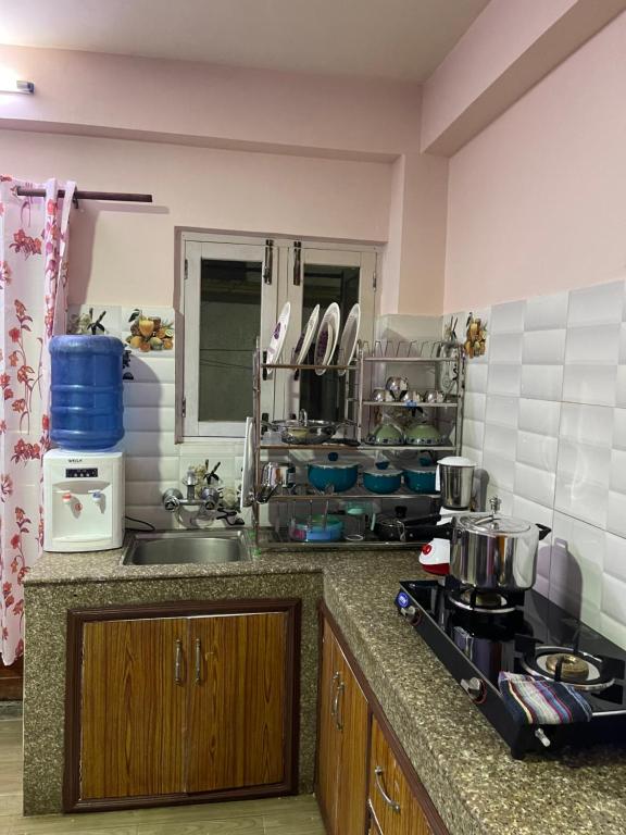 Kuchyň nebo kuchyňský kout v ubytování Raniban Serenity Suite