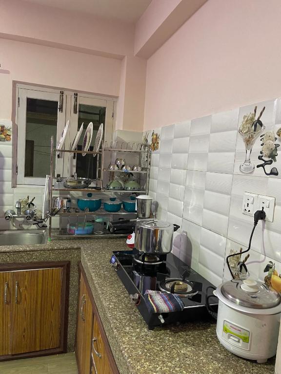 Kuchyň nebo kuchyňský kout v ubytování Raniban Serenity Suite