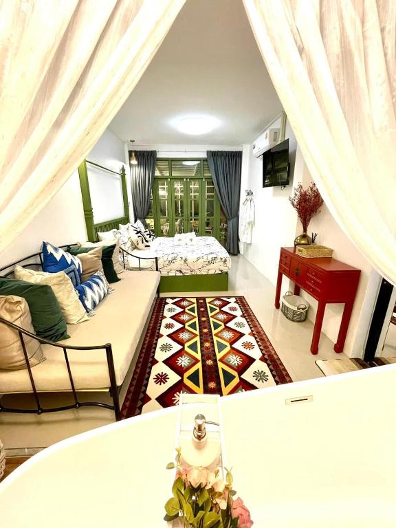 Posezení v ubytování Virawan home villa ที่พักเกาะล้าน