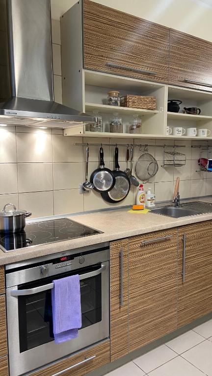 Kuchyň nebo kuchyňský kout v ubytování Imanta Hidden Gem self check in