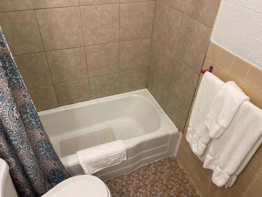 Koupelna v ubytování Legend Motel