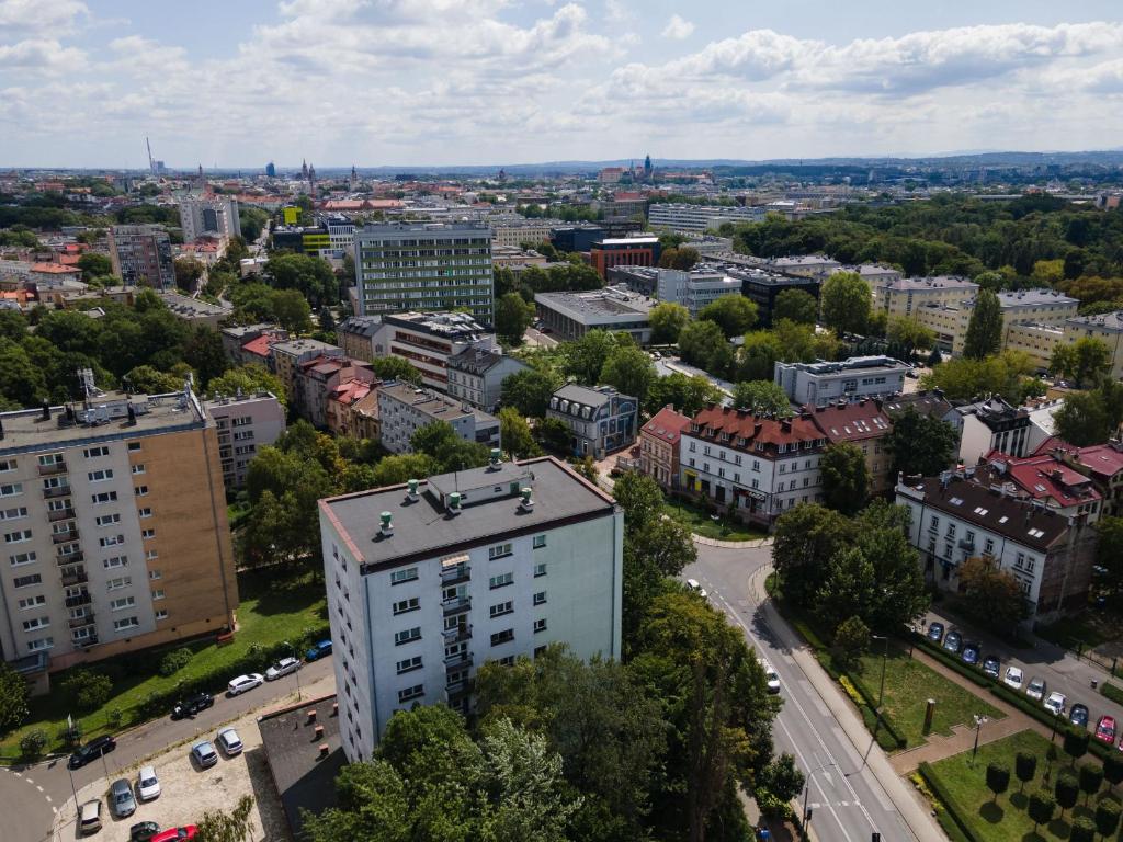 Výhľad na mesto Krakov alebo výhľad na mesto priamo z apartmánu