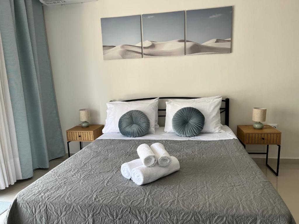 Postel nebo postele na pokoji v ubytování Irene Beach Front Luxury Suite