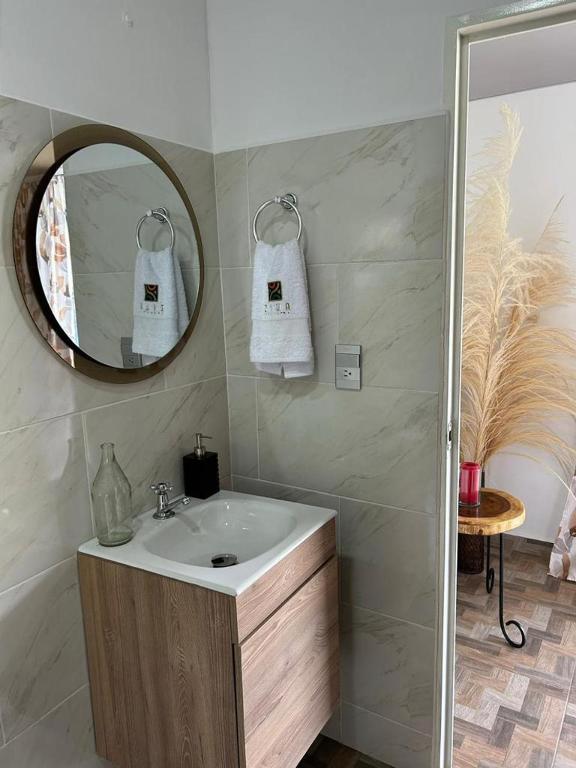 Koupelna v ubytování Ziwa Ecohotel Roldanillo Valle - Cabaña Lewa