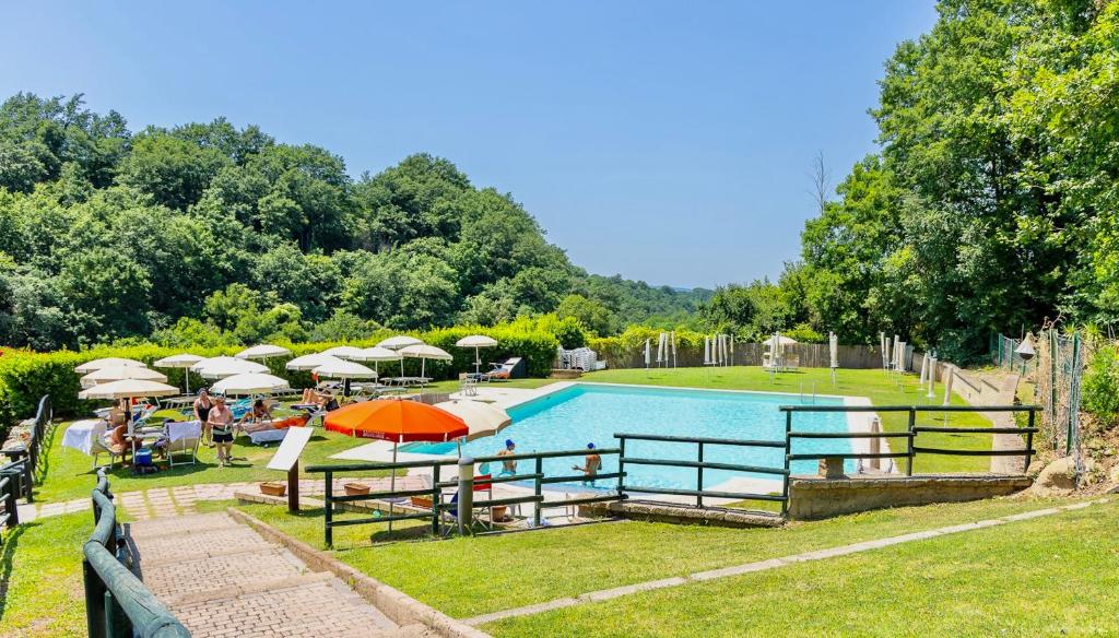 Bazén v ubytování Residence with swimming-pool and thermal pools in Sorano nebo v jeho okolí