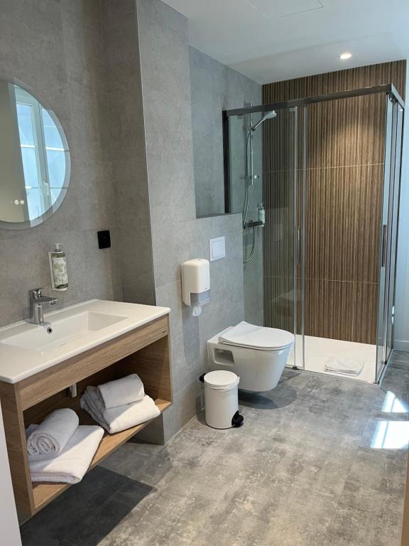 Koupelna v ubytování Hotel Les Tilleuls