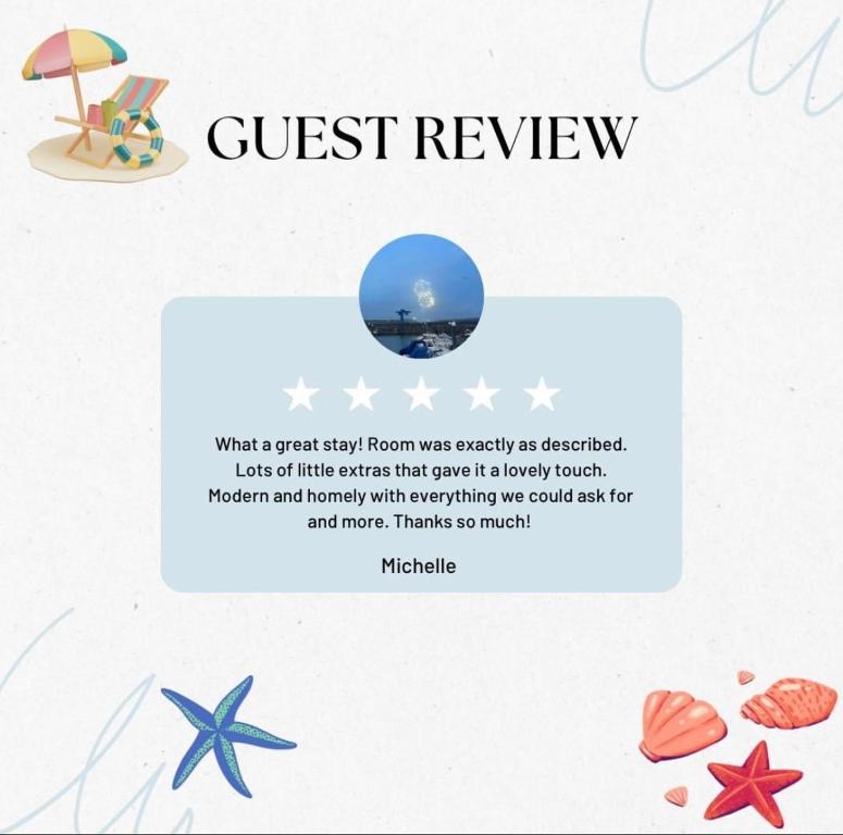 a screenshot of a guest review webpage with a guest survey room was exactly as described at Ocean Reach in Porthcawl