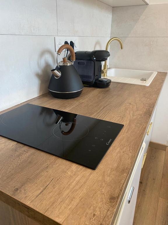Kuchyň nebo kuchyňský kout v ubytování Appartement vue Port