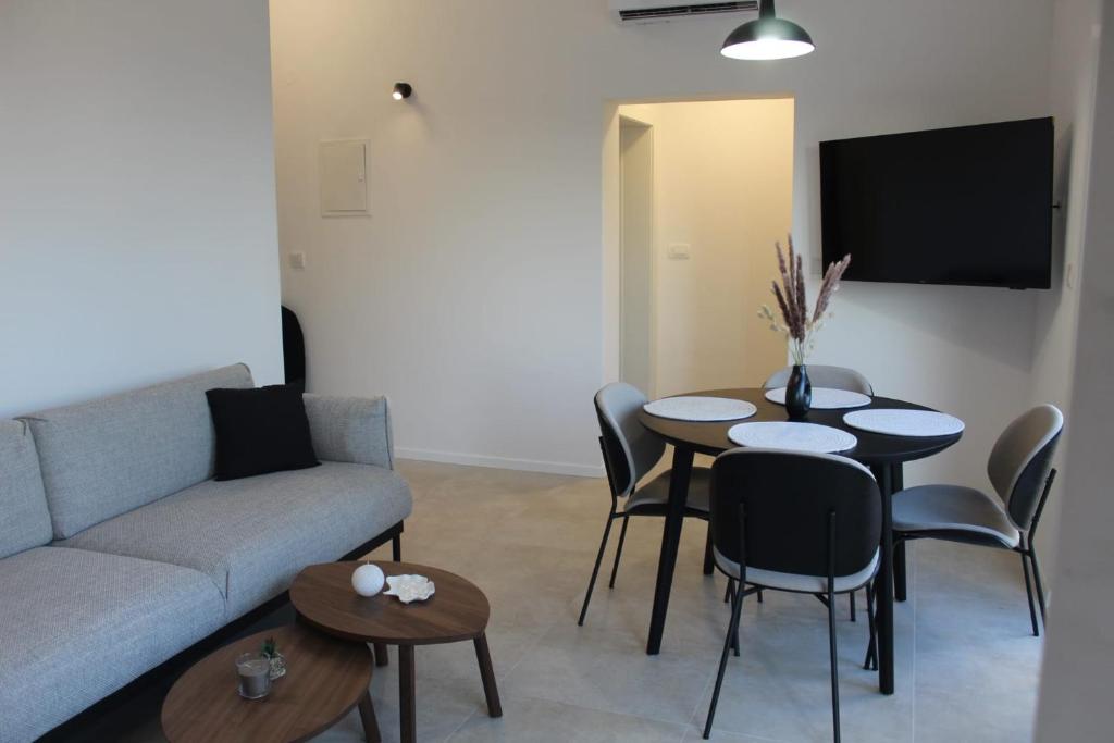 Televízia a/alebo spoločenská miestnosť v ubytovaní Red Wine Apartments
