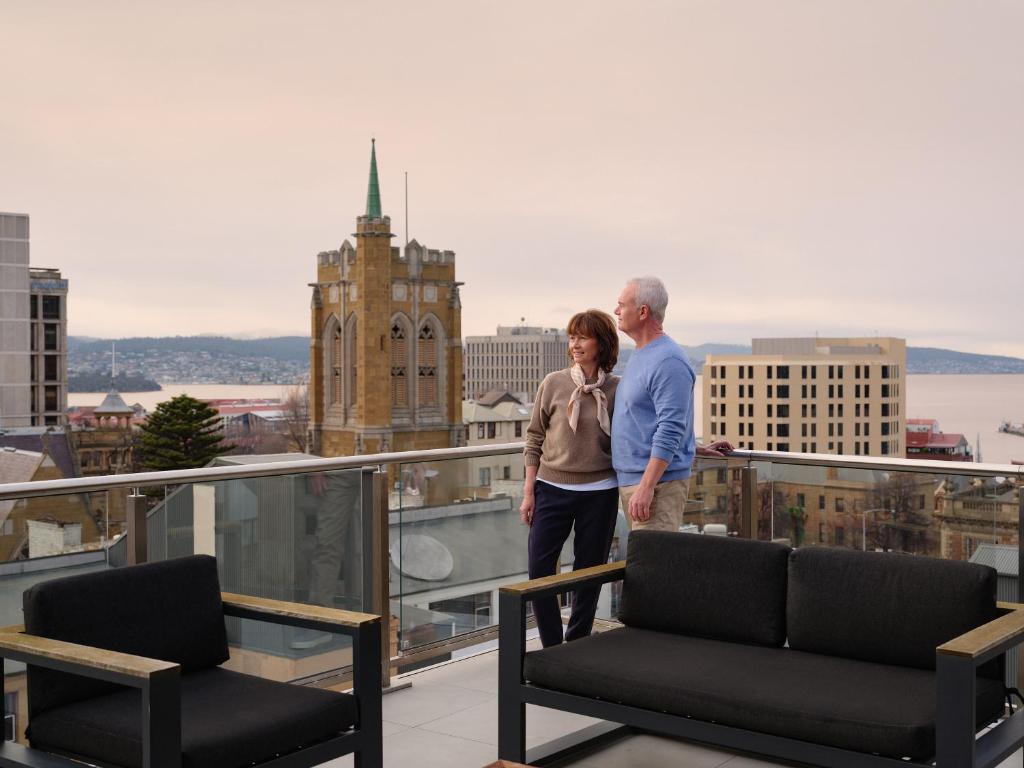Balkón nebo terasa v ubytování RACV Hobart Hotel