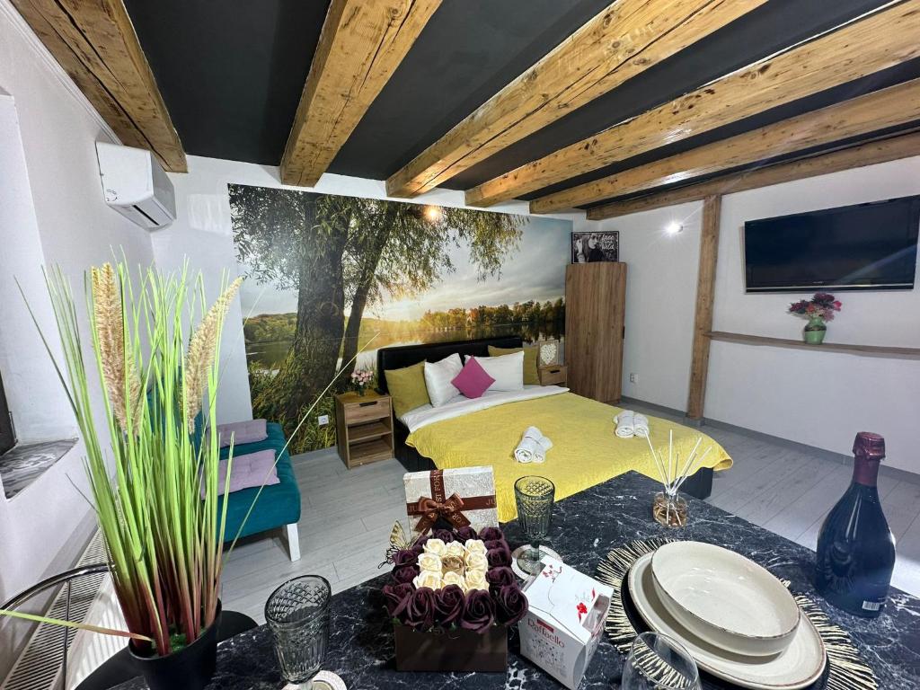 Ένα ή περισσότερα κρεβάτια σε δωμάτιο στο Aqua Studio Central Free Parking