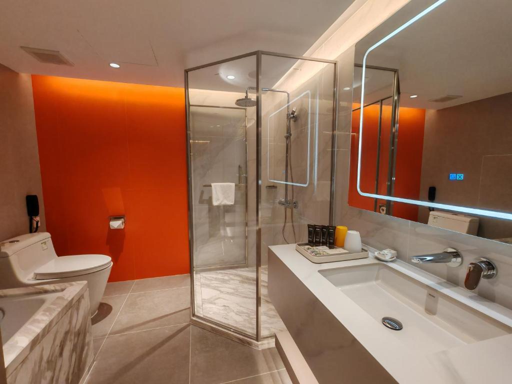 Koupelna v ubytování Hotel Beverly Plaza