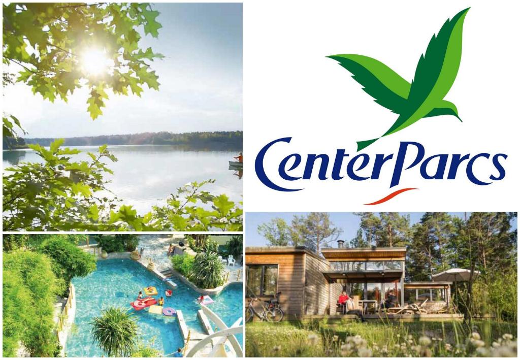 a collage of pictures with the four different properties at La Royauté à 22 min de Disneyland et Center parcs in Meaux