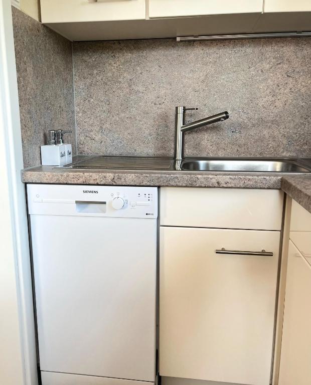 Kuchyň nebo kuchyňský kout v ubytování Ferienwohnung Flynn