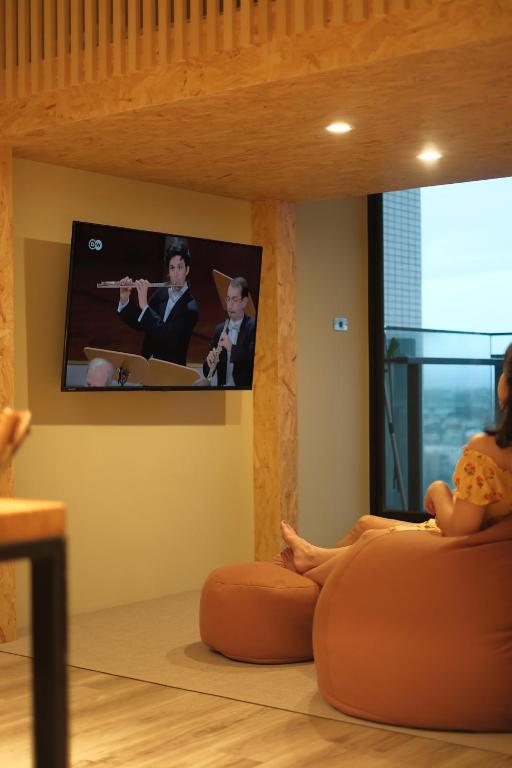 TV o dispositivi per l'intrattenimento presso Toucheng Joyful 宜蘭海景民宿-頭城小確幸 寵物友善 附充電車位