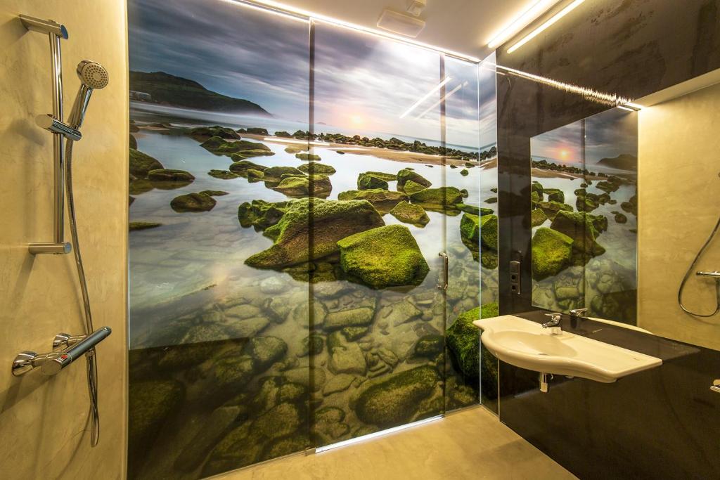 Koupelna v ubytování Zerupe Hotel