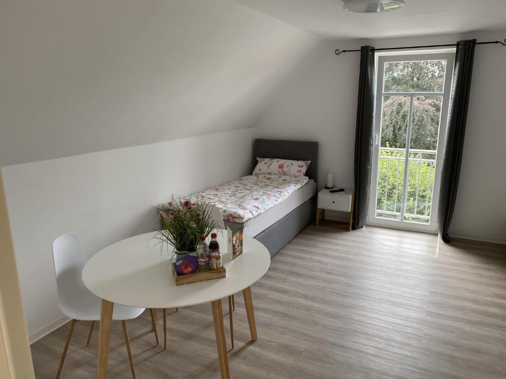 Postel nebo postele na pokoji v ubytování Appartementhaus EMDEN
