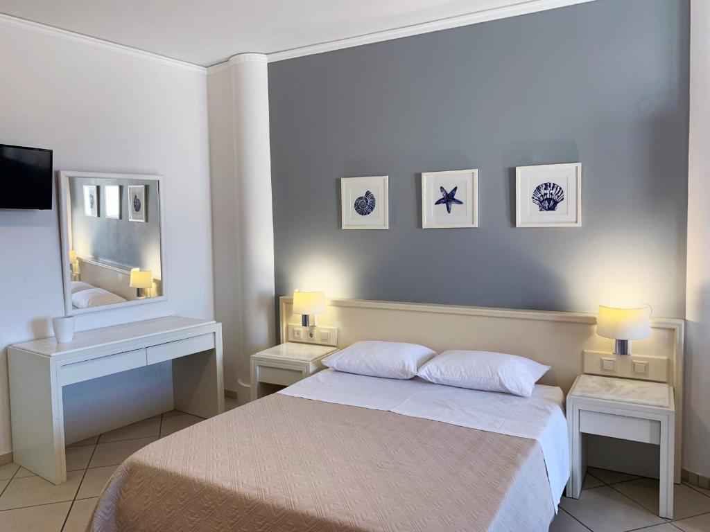 Ένα ή περισσότερα κρεβάτια σε δωμάτιο στο Platanias Memories Studio 5