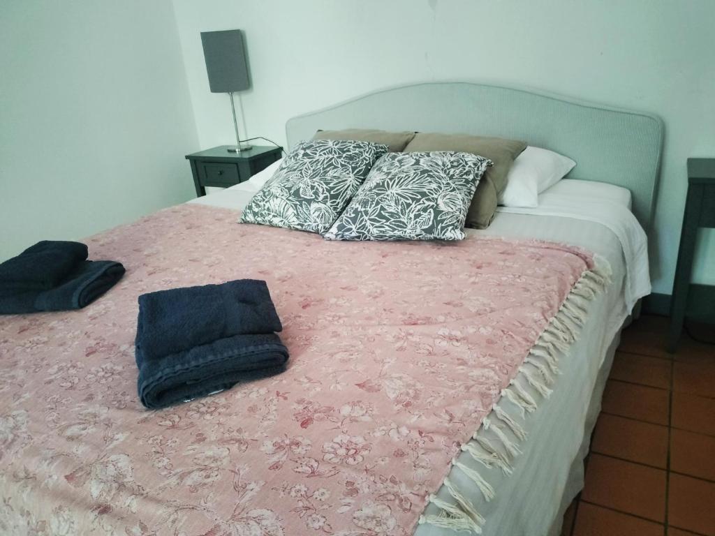 Łóżko lub łóżka w pokoju w obiekcie Maison de Pierre 4 à 6 personnes