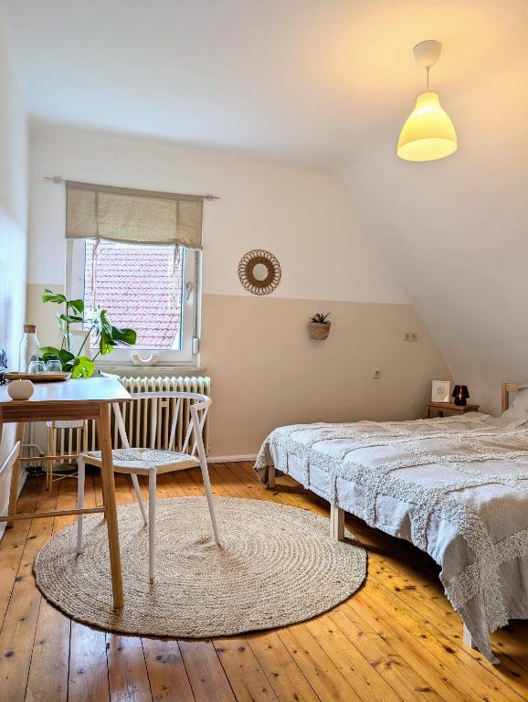 Postel nebo postele na pokoji v ubytování Boho room