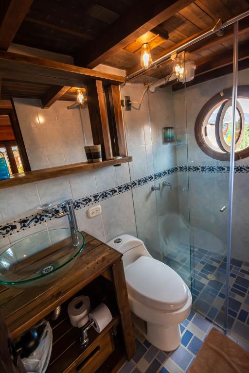 Koupelna v ubytování Hotel Spa Bliss Guatape