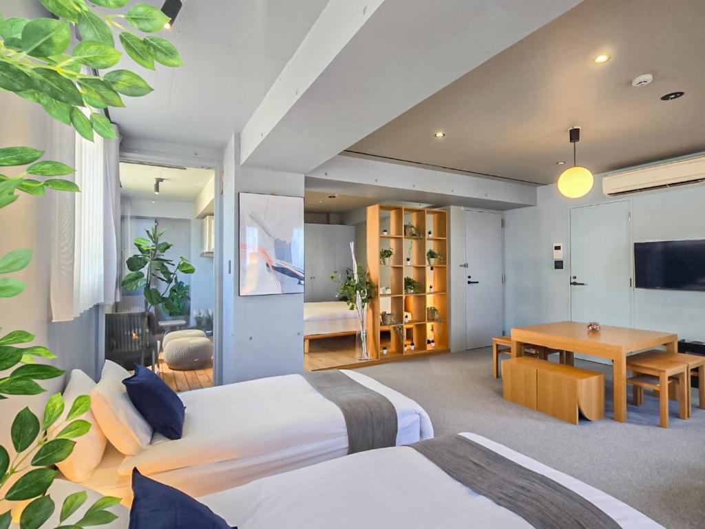 TV a/nebo společenská místnost v ubytování STAY ARI Apartment Hotel Shinjuku-Takadanobaba