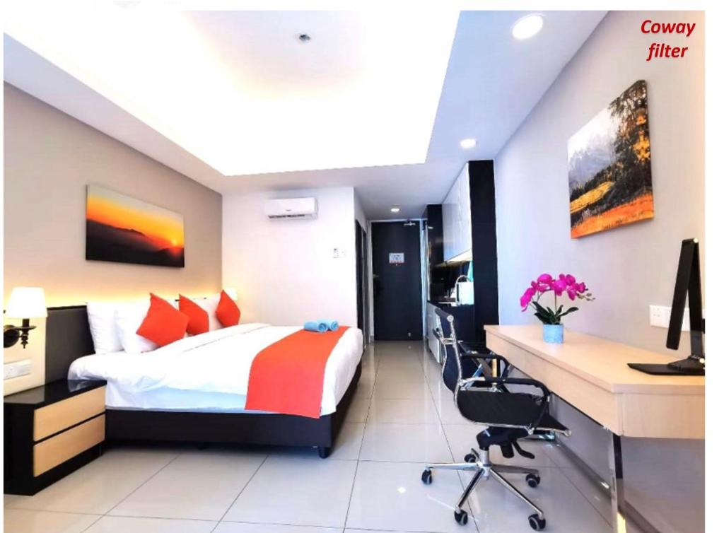 Postel nebo postele na pokoji v ubytování Premium 4pax Studio Hilltop in Genting Highlands # Mountain View