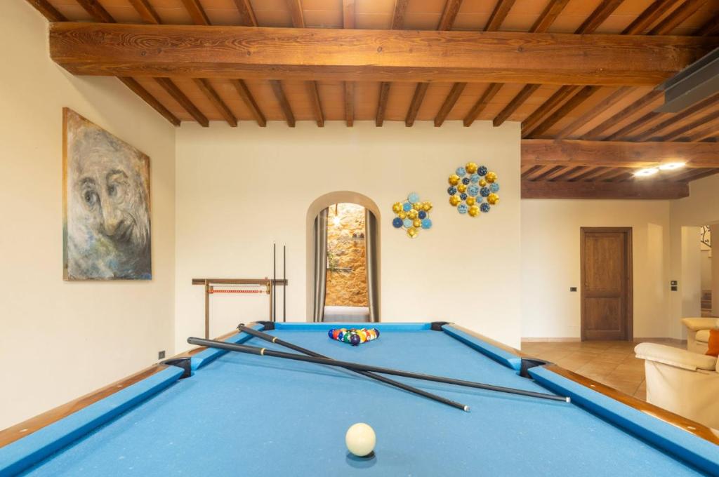 Biliár nebo kulečník v ubytování Villa La Fornace - Campagnatico, Italy