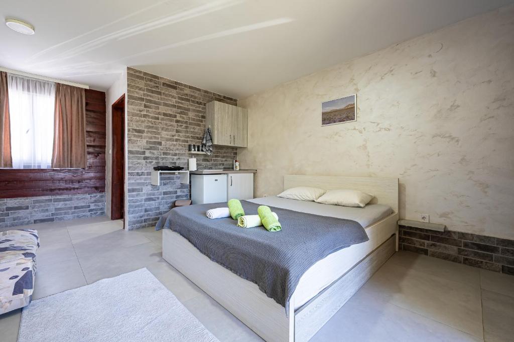 Kuchyň nebo kuchyňský kout v ubytování Apartments Obala