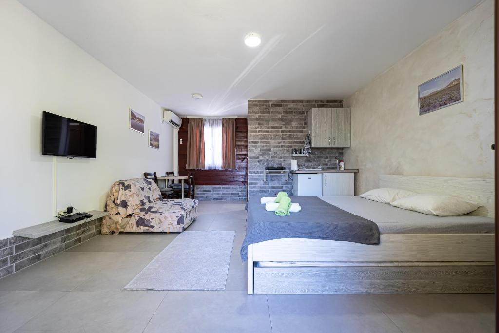 TV a/nebo společenská místnost v ubytování Apartments Obala