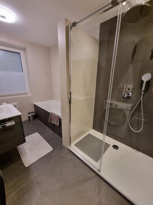 Koupelna v ubytování Ferienwohnung mit Garten und Bergblick