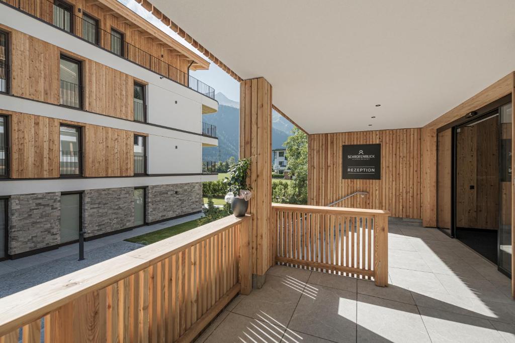 Balkón nebo terasa v ubytování Resort Schrofenblick