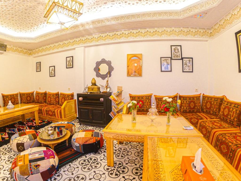 Posezení v ubytování Riad Dar Yassine
