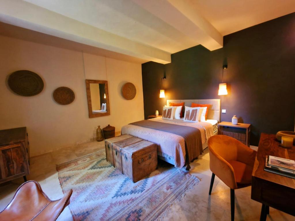Postel nebo postele na pokoji v ubytování Bastide des 7 Sœurs