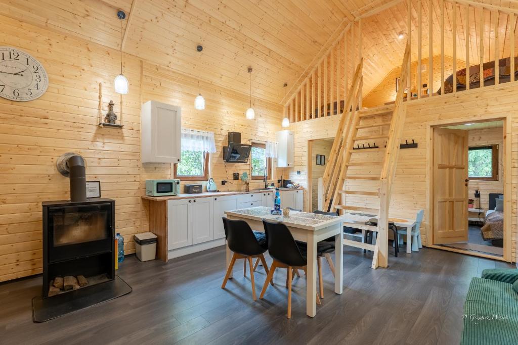 Kuchyň nebo kuchyňský kout v ubytování Domek Pan Modrzew - Slow - Hamaki - Chill - ogrodzony teren Pet Friendly